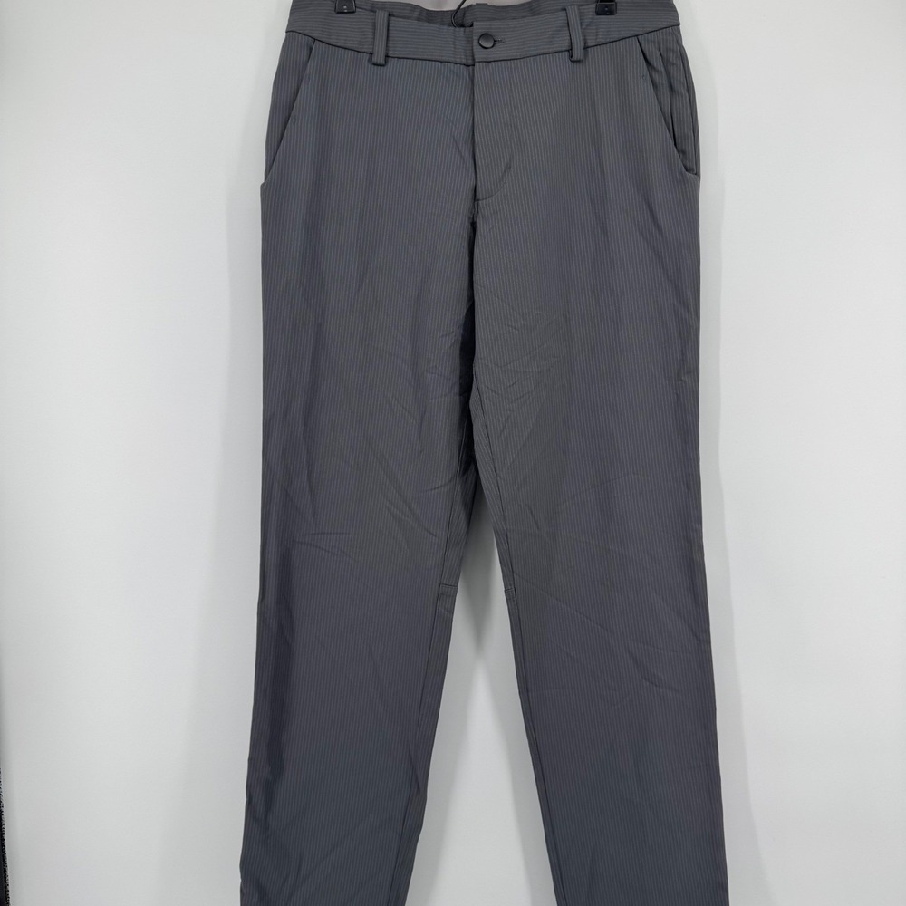 Lululemon Ascent Pant Mens 34x33 Grey Slate Pinstripe Classic Fit Gorpcore